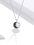 Silver Clear Shining Sun Pendant silver Necklace for Women Fine Jewelry women necklace