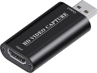 Adaptateur Hdmi Cartes De Capture Audio Vidéo,Carte De Capture De Jeu,1080P Adaptateur Hdmi Vers Usb,StreamingMultimédia,Compatible Avec Nintendo Switch,Ps3/4,Xbox One