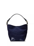 Lauren Ralph Lauren Witley Canvas Leather Bucket Bag, Refined Navy