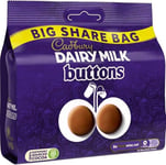 Cadbury Dairy Milk Giant Buttons Chocolate Bag, Creamy Taste, Sharing Size 185 g