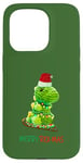 Coque pour iPhone 15 Pro MERRY REX-MAS Bébé T-Rex sur le traîneau du Père Noël Dinosaure Noël