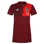 Umbro Womens England Rugby CVC Polo Shirt 2023 2024 Top Red/Scarlet M