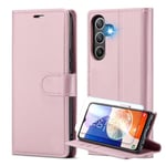 for Samsung Galaxy A14 Case with RFID Blocking Credit Card Holder, and Screen Protectors PU Leather Folio Flip Kickstand Protective Shockproof Women Men for Samsung A14 Wallet Phone Cover (Rose Gold)