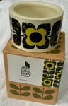 BN + BOXED. ORLA KIELY SMALL STORAGE JAR. NO LID. SCRIBBLE FLOWER SUNSHINE