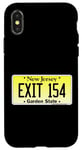 Coque pour iPhone X/XS Sortie 154 de plaque d'immatriculation New Jersey NJ GSP Parkway