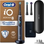 Oral-B Io8 Electric Toothbrush with 3 Heads Travel Case Holder, 6 Modes, Black
