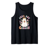 Cute But Creepy, Flower Power Ghost Retro Halloween Design Tank Top