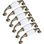 Ccykxa - Lot de 6, Boutons de Porte en Céramique Poignée de Meuble Tiroir, Porcelaine Poignée de Meuble de Cuisine de Porte d'Armoire 96mm