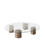 Friends & Founders - Quarter Lounge Table Round 120 Low Natural Oak - Spisebord - Ida Linea Hildebrand - Beige - Glass/Tre