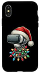 Coque pour iPhone X/XS Chapeau de Noël de réalité virtuelle VR Player Video Gaming Christmas