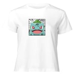 Pokémon Pokédex Bulbasaur #0001 Women's Cropped T-Shirt - White - S