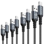 Câble Iphone [4pack 0.3m 1m 2m 3m] Cable Chargeur Iphone Certifié Mfi Câble Lightning Avec Connecteur Résistant Fil Charge Rapide Compatible Avec Iphone 13 12 11 Pro Max Xs Xr X 8 7 6 Plus 5 5s Se