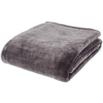 Catherine Lansfield Extra Large Raschel Velvet Touch 200x240cm Blanket Throw Charcoal Grey