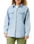 Levi's Women's Plus Size Dorsey XL Western Shirt, Indigo Stonewash, XL