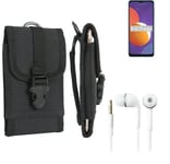 For Samsung Galaxy M12 + EARPHONES Belt bag outdoor pouch Holster case protectio