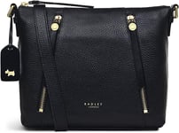 Radley Black Crossbody Bag Shoulder Top Zip Medium Leather Fountain Road RRP£199