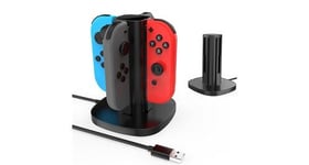 Chargeur dock station charger avec indication led pour nintendo switch joy-con - multicolore