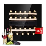 Wine Cooler Fridge Refrigerator Bar Drinks 75 L 25 Bottles Touch 2 Zones Black