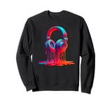 Dripping Paint Headphones Music Singing Singer Song Sweatshirt