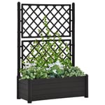 "Promo"Bac A Fleurs LMT - Jardinière avec treillis 100x43x142 cm PP Anthracite 8,53Kg