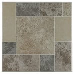 Nexus Self Adhesive 12-Inch Vinyl Floor Tiles, 20 Tiles - 12" x 12", Marble Blocks Pattern - Peel & Stick, DIY Flooring for Kitchen, Dining Room, Bedrooms & Bathrooms by Achim Home Decor