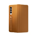 Leather Cover Case for Samsung Galaxy Z Fold 3 Ultra-thin Brown