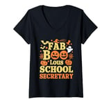 Womens Faboolous School Secretary Halloween Costume V-Neck T-Shirt