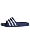 adidas Mixte Adilette Aqua Slides, Dark Blue / Cloud White / Dark Blue, 39 1/3