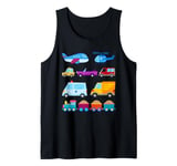 Transportation Trucks Cars Trains Planes Helicopters Toddler Tank Top