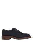 Hackett London Suede Lace Up Derby Shoes, Marine Blue