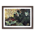 Big Box Art By The Deathbed by Edvard Munch Framed Wall Art Picture Print Ready to Hang, Walnut A2 (62 x 45 cm)