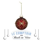 FEERIC Lights and Christmas - Boule DE Noel Verre 70MM PAILL Baroque