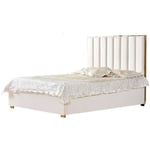 Lit 2 places 140x190 cm tony velours Beige sommier inclus