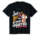 Youth Funny Squirrel Just a Girl Who Loves Squirrels Forest Animal T-Shirt