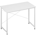 WOLTU Bureau de Travail, Table d'Ordinateur, Table Informatique en Bois Composé, 100x75x50cm, Blanc