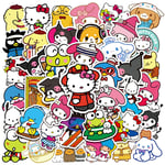 50/100 st Sanrio Cartoon Kawaii My Melody Kuromi-klistermärken för Scrapbooking Laptop resväska Vattentät klistermärke Dekal Barnleksak 100PCS Sanrio