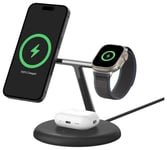 Belkin 3 in 1 MagSafe Compatible Qi2 Wireless Charger -Black Black