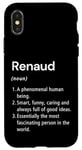 Coque pour iPhone X/XS Renaud Définition du nom Dictionnaire amusant