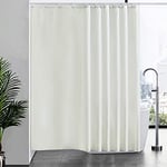 Furlinic Rideau de Douche avec 16 Crochets,240 x 180 cm,Extra Large,Beige,Anti Moisissure,Tissu en Polyester,Imperméable,Rideaux Baignoire pour Salle de Bain,Lavable en Machine