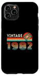 Coque pour iPhone 11 Pro Vintage 1982 Anniversaire Rétro Cassette Tape 42 Ans Cadeaux