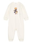 Ralph Lauren Baby Polo Bear Fleece Coverall Vit