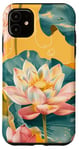 Coque pour iPhone 11 Jaune Pop Art Imprimé Animal Fleur Lotus Éléments Célestes