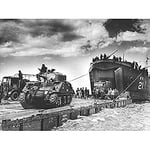 War WWII USA UK USS LST-21 British Tanks D-Day 1944 Photo Art Print Canvas Premium Wall Decor Poster Mural