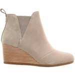 TOMS Femme Women Kelsey Boot Chaussure Bateau, Cuir Gris Taupe/Daim, 38 EU