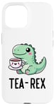 Coque pour iPhone 15 Tea-rex mignon T-rex dinosaure kawaii drôle dino pun