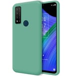 Tumundosmartphone Coque en Silicone Liquide Ultra Souple pour TCL 20 R 5G Vert