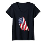 Womens Best American Flag Stunt Scooter Designs Men Women Riders V-Neck T-Shirt