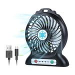 Ventilateur usb, Mini Ventilateur Portable, Petit Ventilateur, 3 Vitesses Réglables, Mini Ventilateur usb Rechargeable, Ventilateur Silencieux pour