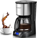 Aigostar Filter Coffee Machine, Programmable Drip Maker with Black 