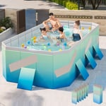 Piscine Pliable en pvc Coque en Plastique Rigide pour Adulte Piscine Portable Home Garden Backyard Piscine Gonflable (1.6m/62.99in) - Gistuch